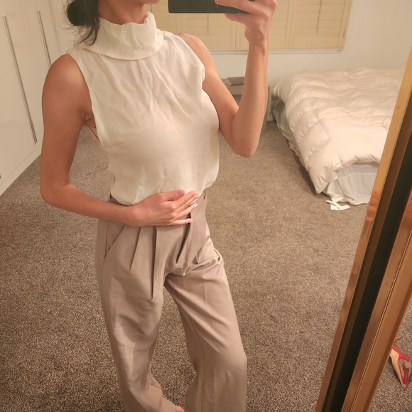 Reformation Cream Silk Blouse - Picture 1 of 11